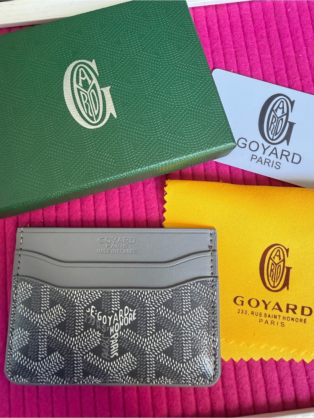 Goyard Grey and Black Card Holder with Signature Goyardine